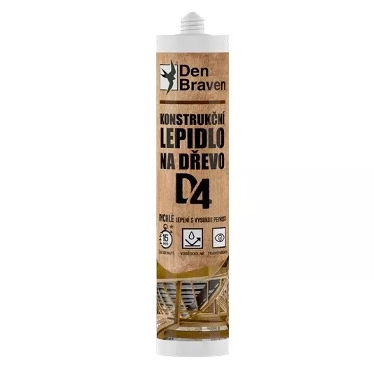 Konstrukční lepidlo D4 - rychlé, 300 ml, Den Braven